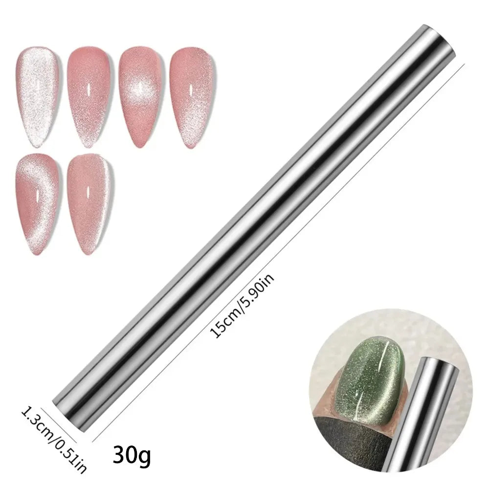 3D Double Headed Nails French Shape Strong Cat Eye Magnet Nail Art Gel Polish Magnetic Effect Manicure Accessories Tools Set