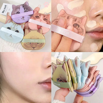 Cute Cat Paw Shaped Makeup Puff, Dual-use for Dry and Wet, Foundation Concealer Sponge, Fine Makeup Tool