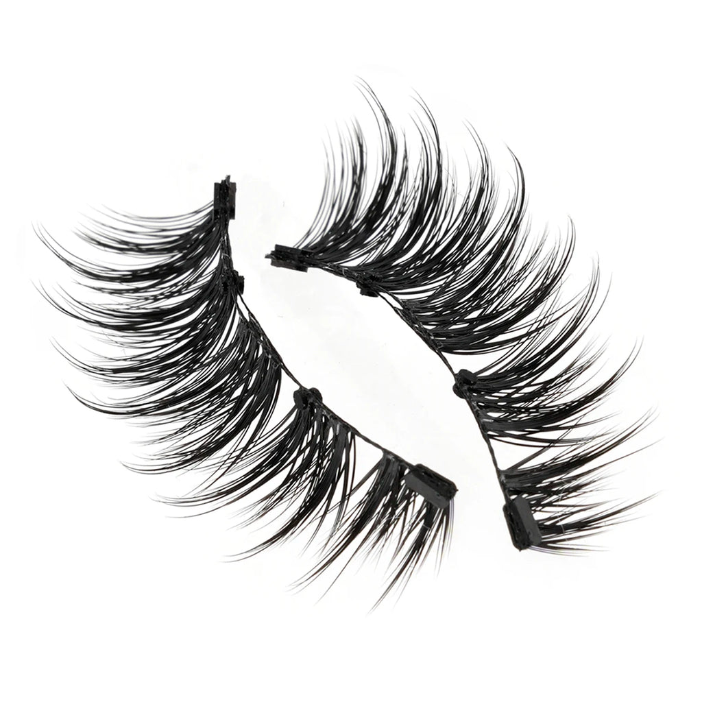New Magnetic Eye Lashes With Winged Ends Soft Reusable Magnetic Lashes Natural Look 3D False Lashes Makeup With Magnet Tool