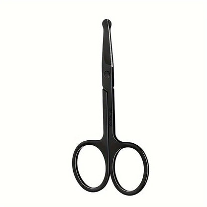 Precision Nose Hair Scissors, Round Tip Scissors for Eyebrows, Beard, Mustache and Ear Hair Trimming Facial Grooming Tools with