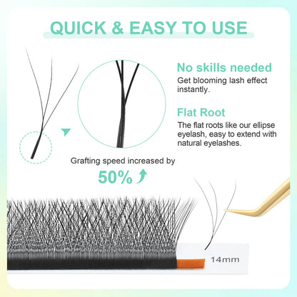 NAGARAKU 3D 4D 5D 6D W Shape  Premade Volume Fan WW Eyelash Extensions Soft Mesh Technological Lashes Makeup False Eyelashes