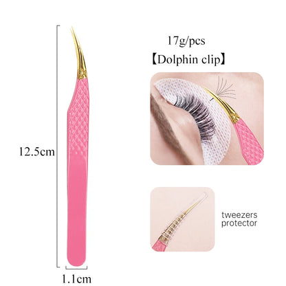 1Pc Eyelash Tweezers Stainless Steel Anti-static Non-magnetic Professional Pincet 3D Lashes Extension Tweezer Makeup Tools