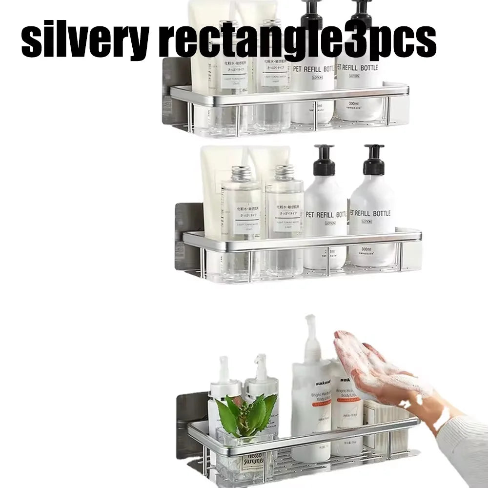 Wall mounted shower shampoo rack bathroom rack towel rack diamond free stand tripod wall hanging corner rectangular stand