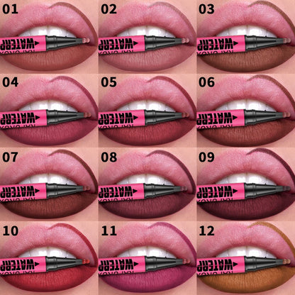1PC Liquid Matte12-Color Lipliner Pencil Waterproof Plumping Stain Lipstick Natural Lip Liner Outline Lips Contour Makeup