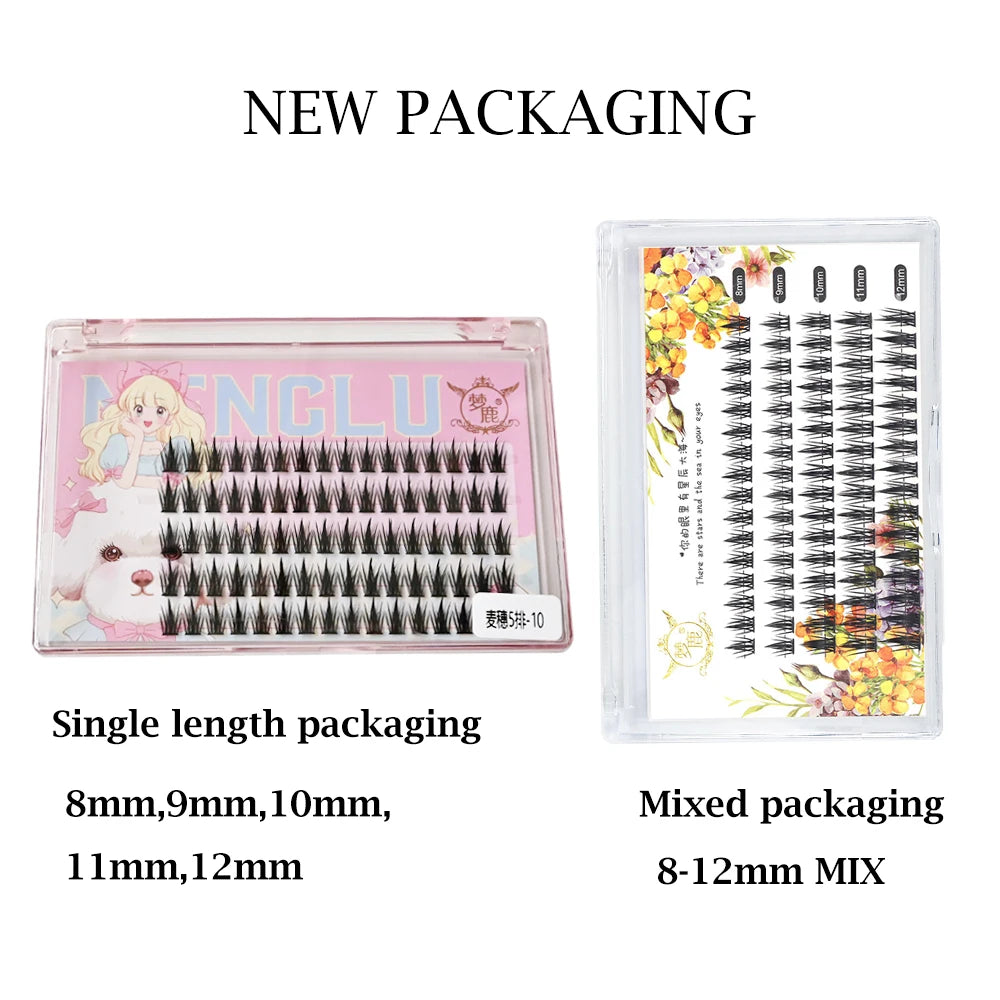 10 Pairs Fairy False Eyelashes Little Devil Individual Lashes Extension Naturally Heat Bonded Cluster Lashes Makeup Tools