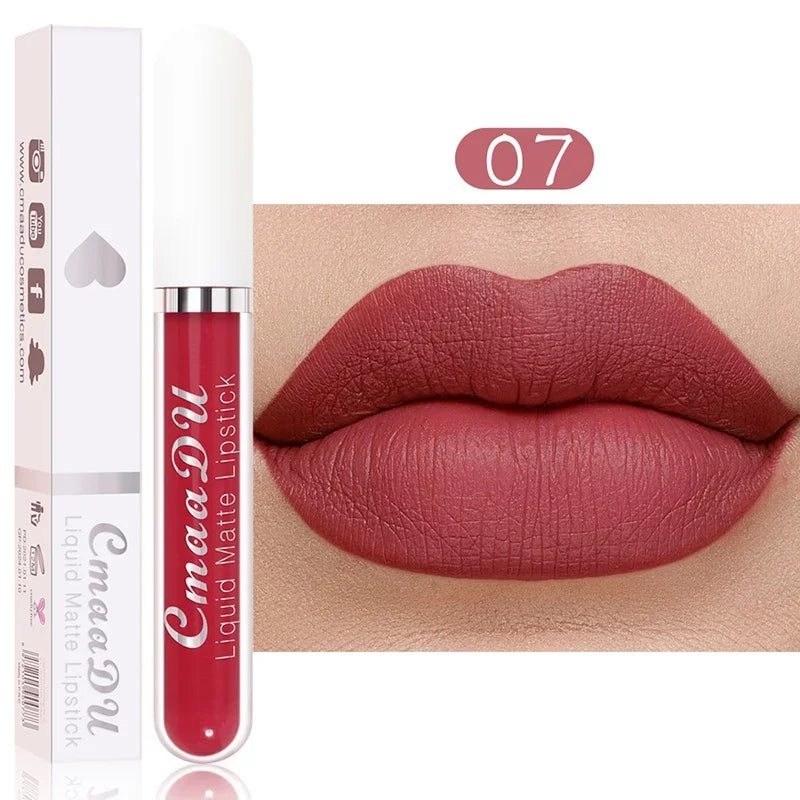 Women's Sexy Long-Lasting Velvet Matte Lip Gloss - Waterproof Nonstick Red Liquid Lipstick for Beauty Makeup