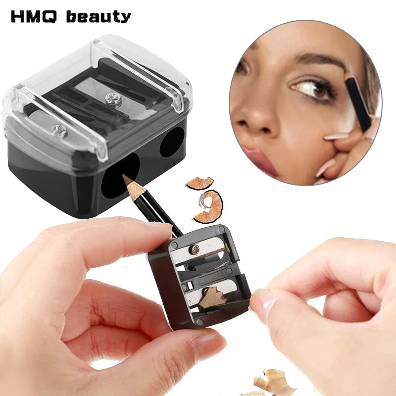 Eyebrow Eyeliner Pencil Cutting Variety Pen Sharpening Double Hole Design 2 in 1 Makeup Pencil Sharpener For Cosmetic Supplies