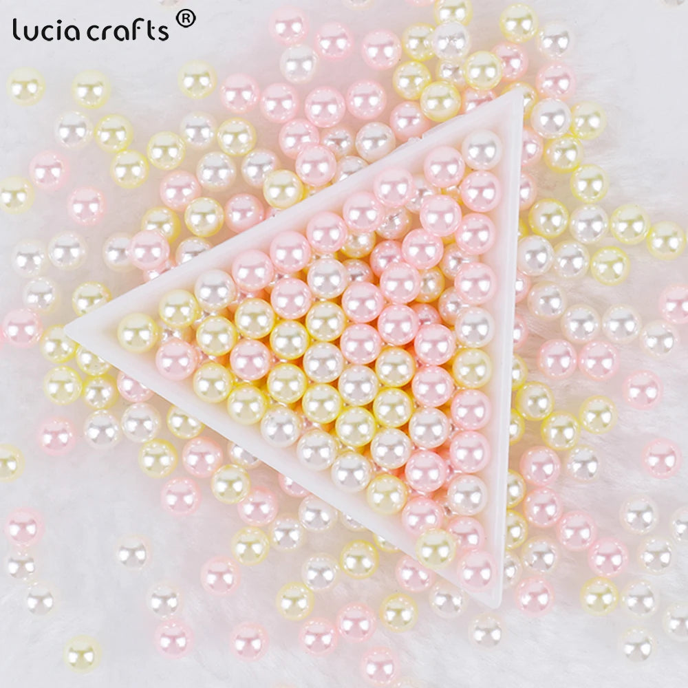 3/4/5/6/8/10mm  No Hole ABS Pearl Bead For  Makeup Box Filling Bead  Christmas/Garment Sewing /DIY Crafts Decoration  V0824