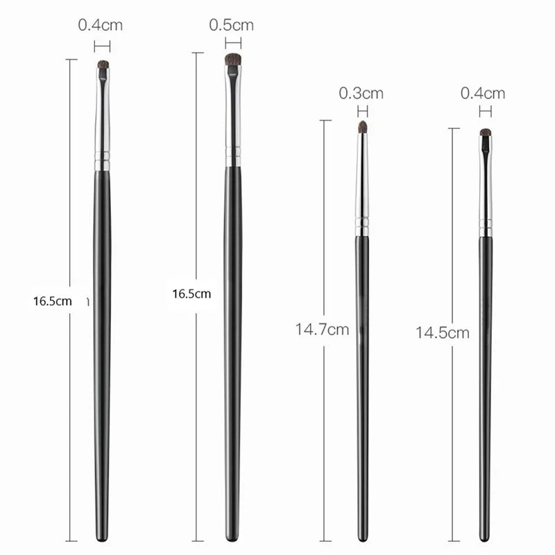 4Pcs Fine Eyeshadow Brushes Smudge Precision Eyeliner Smudge Makeup Brush Eyelid Highlighter Lying Silkworm Makeup Brushes Tools