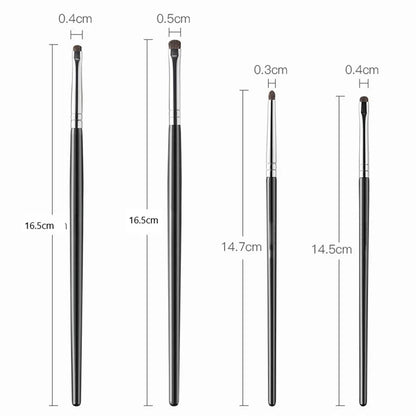 4Pcs Fine Eyeshadow Brushes Smudge Precision Eyeliner Smudge Makeup Brush Eyelid Highlighter Lying Silkworm Makeup Brushes Tools