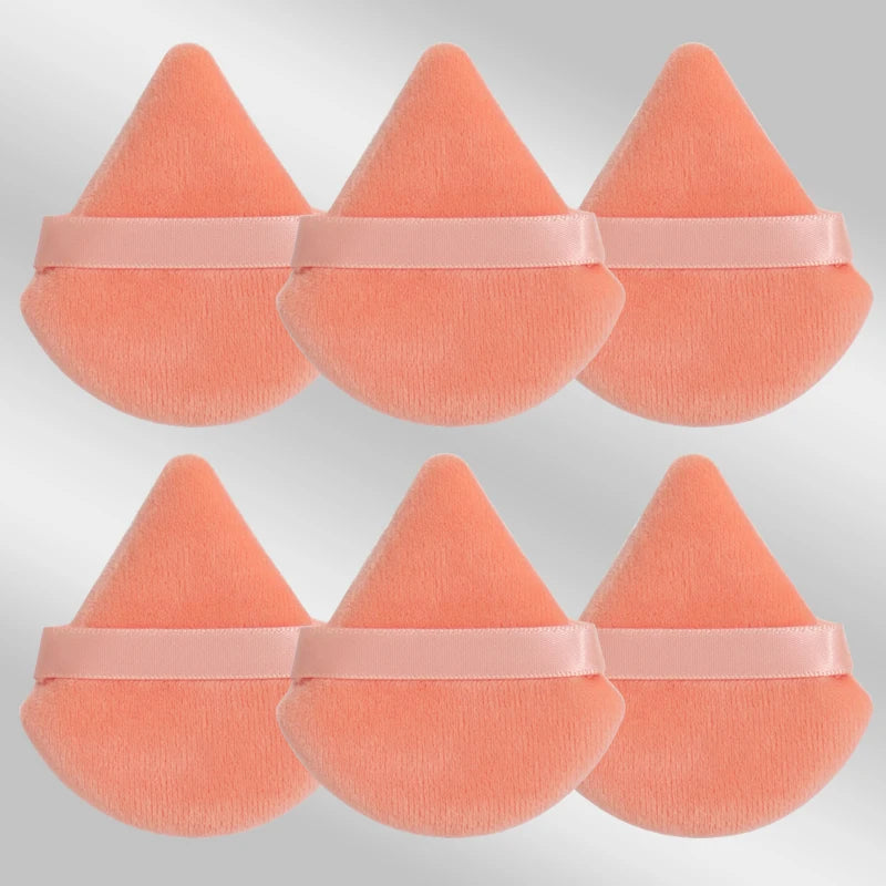 6 Pcs New Triangular Sponge Puffs with a Soft Skin Friendly and Delicate Makeup Feel Suitable for Home or Travel Use