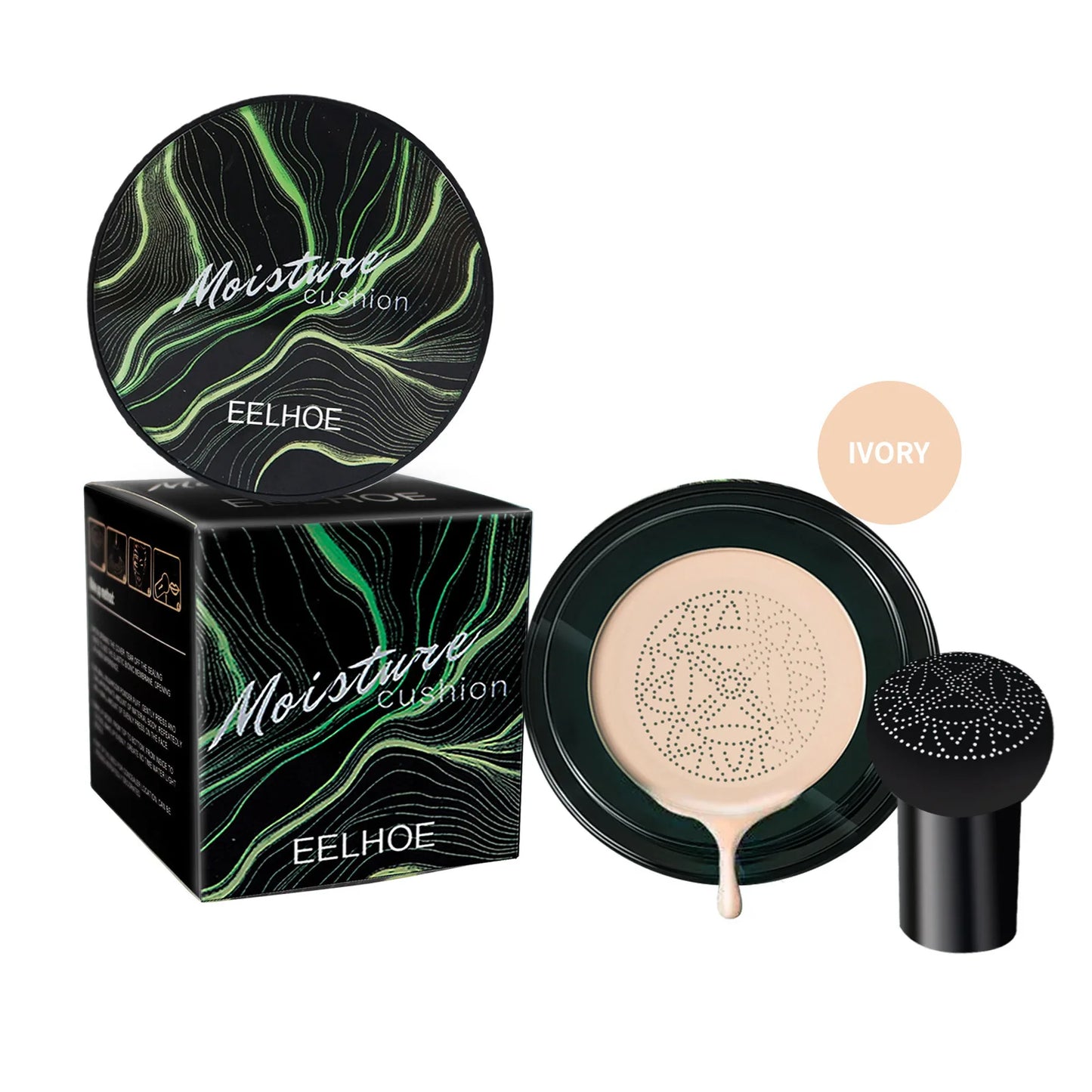 EELHOE Air Cushion BB Cream Face Base Makeup Natural Moisturizing Foundation Concealer Liqiud Foundation Mushroom Head BB Cream