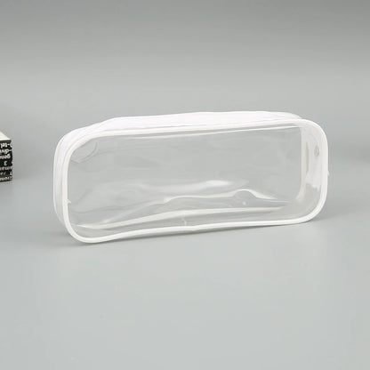 Transparent Pencil Case Zipper Simple style Pen Pouch Large Capacity Pen Bag for Students School&Office Stationary Supplies
