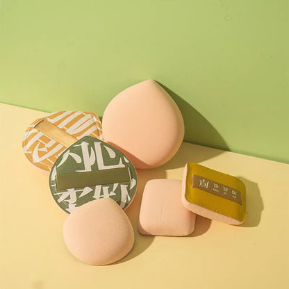 YS0080-100-Point Cotton Cushion Puff - Makeup Artist Grade, Non-Powder Absorbing, Thick Q-Elastic, Dry/Wet Dual-Use