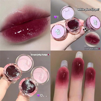 Kitten Ring Solid Lip Gloss–Natural Juicy Shine Moisturizing Tinted Lip Balm Plumping Lipstick Korean Makeup Waterlight Glossy