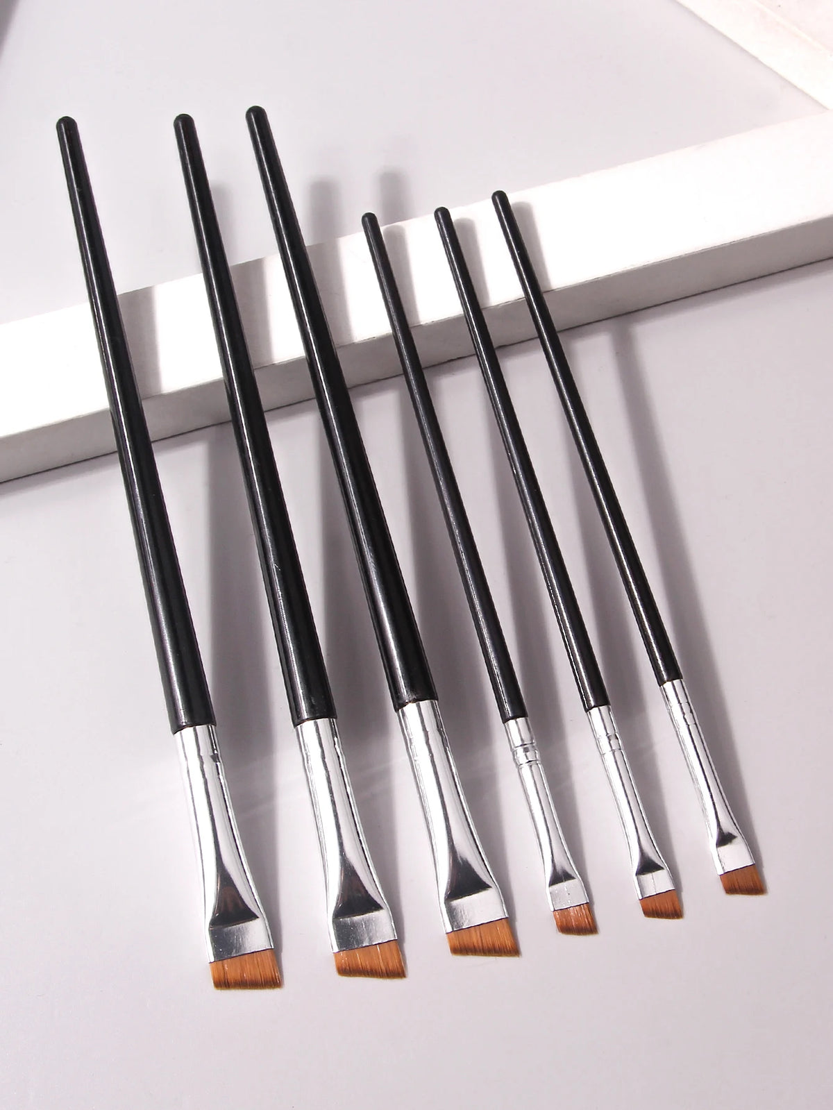 6 Pcs popular eye makeup brush high-end ultra-fine thin bevel brush eyeliner brush eyebrow dyeing beauty makeup tools