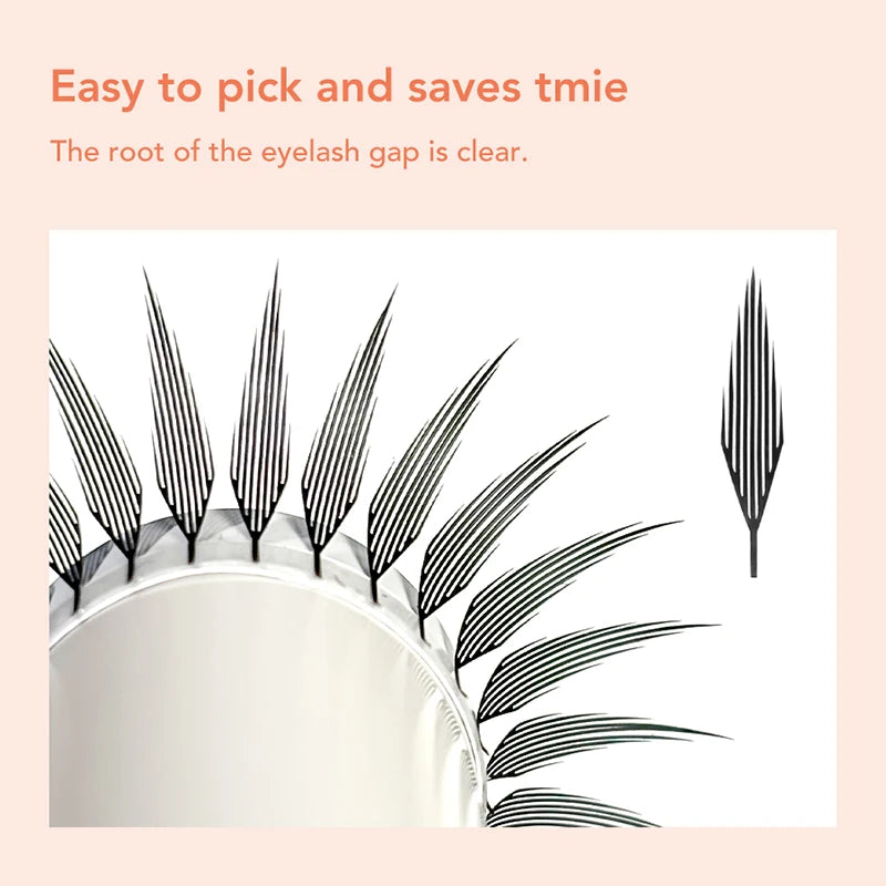 DIYDAY Comic Spire Eyelash Extension Natural Lightweight Manga False Eyelashes Premade Fans Feather Anime Lashes for Makeup Tool