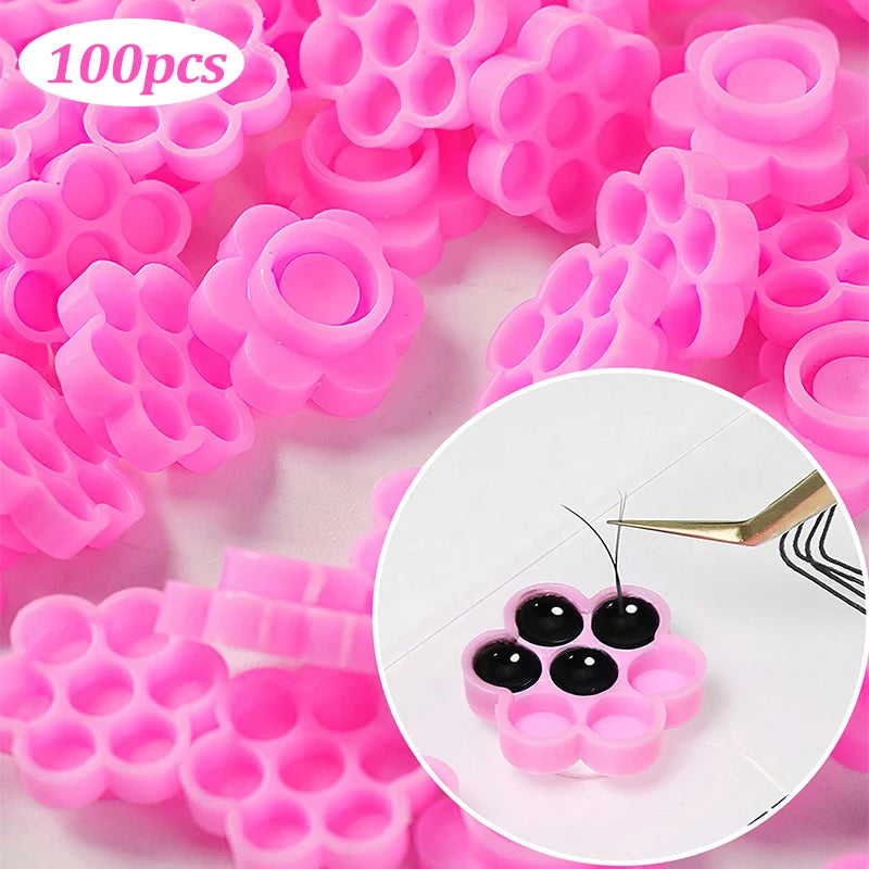 Eyelash Extension Scale Holder Magnetic Acrylic Lash Board Glue Pallet Cup Clean Hygienic False Eyelash Pad Eyelash Makeup Tools