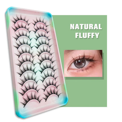 Natural Lashes 5/10 Pairs Eyelashes 3D Mink Lashes Manga Lashes Strip Lashes Band Soft Light False Eyelashes Makeup