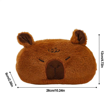 Capybara Pencil Case Cute Plush Zipper Pen Box Stationery Storage Organizer For Kids Students School, College Supplies, Gifts