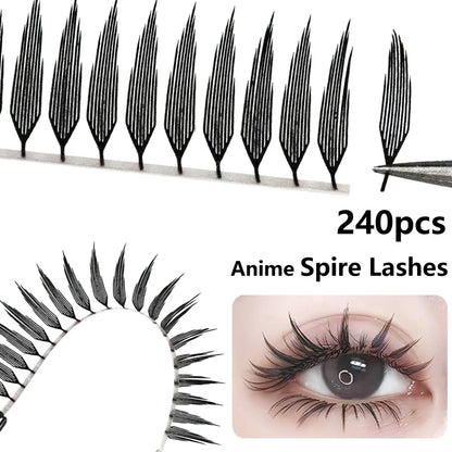 MIOFIA Tower Top Feather shape Eyelash Extension Comic Natural Lightweight  False Eyelashes Premade Fans Lashes for Makeup Tool