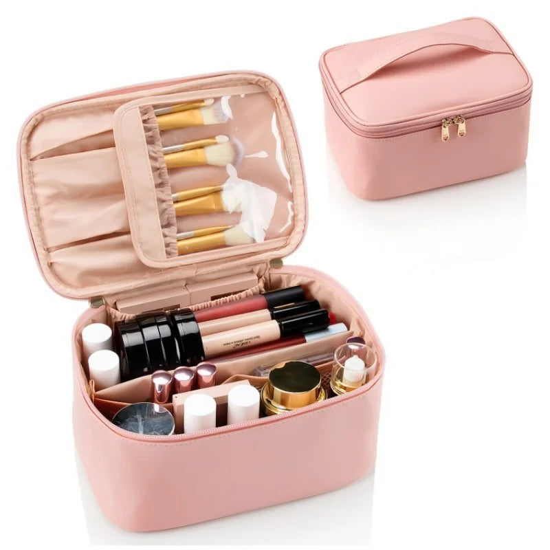 Makeup Bag Portable Cosmetic Bag Large Capacity Travel Makeup Case Organizer Black For Women Toiletry Bag for Girls Traveling