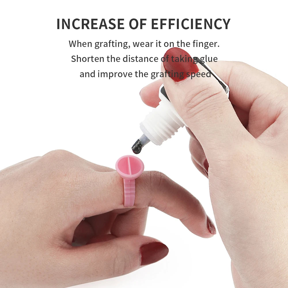 GLAMLASH 100Pcs/Bag Disposable Eyelash Extension Glue Ring Cup Tattoo Pigment Holder Container Lash Tools