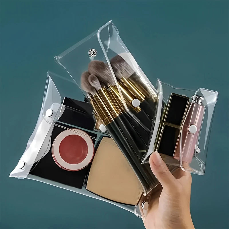 Transparent Cosmetic Bag S/M/L Portable PVC Organizer for Makeup Brushes Toiletry Waterproof Stationery Storage Bags Makeup Tool