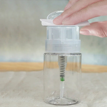 100ml Lockable Press Bottle Pump Dispenser Refillable Nail Polish Makeup Remover Manicure Cleaner Container