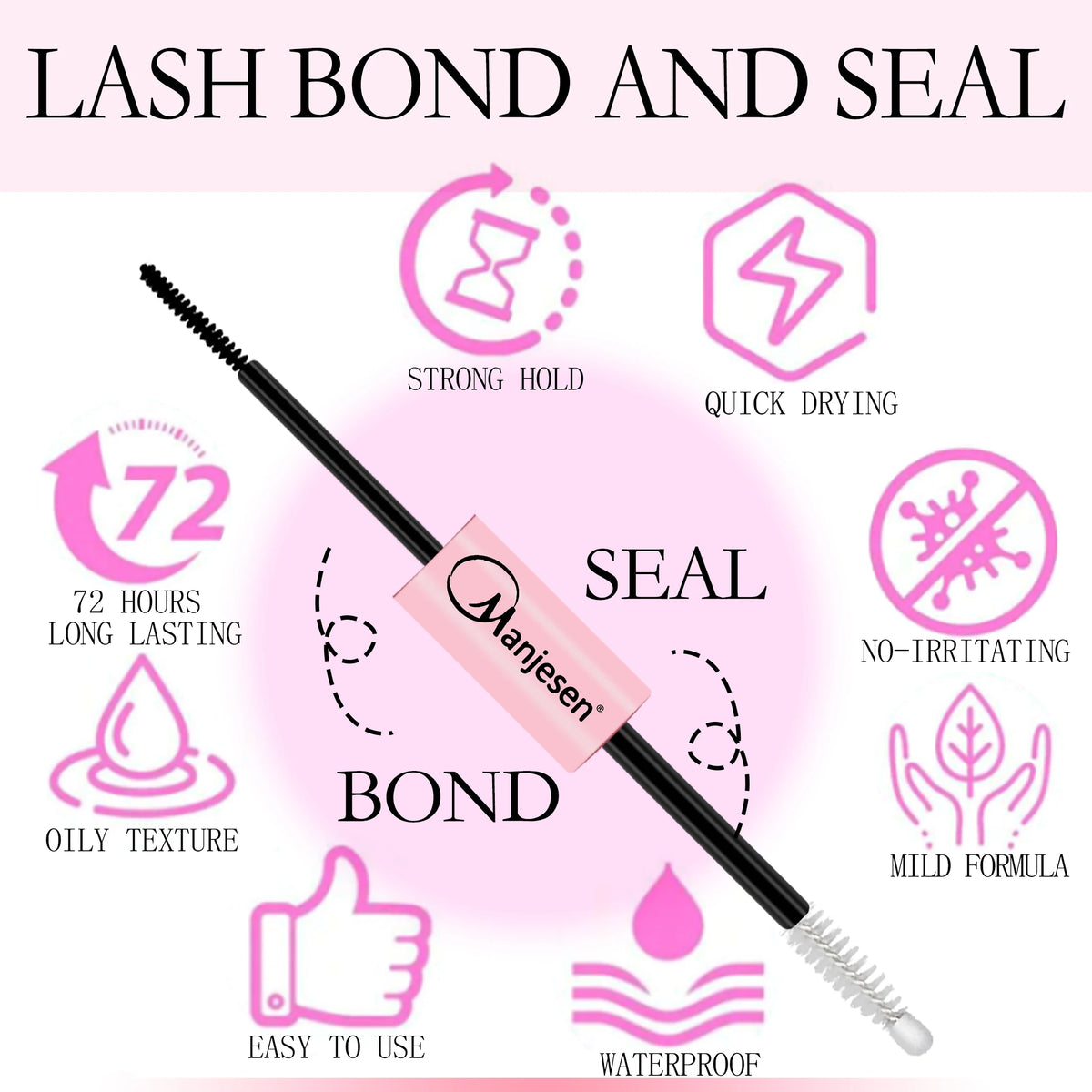Lash Makeup set Bond and Seal Individual Lashes Glue and Seal Super Strong Hold Lash Extension Lash Glue Remover & Tweezers Kit