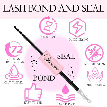 Lash Makeup set Bond and Seal Individual Lashes Glue and Seal Super Strong Hold Lash Extension Lash Glue Remover & Tweezers Kit