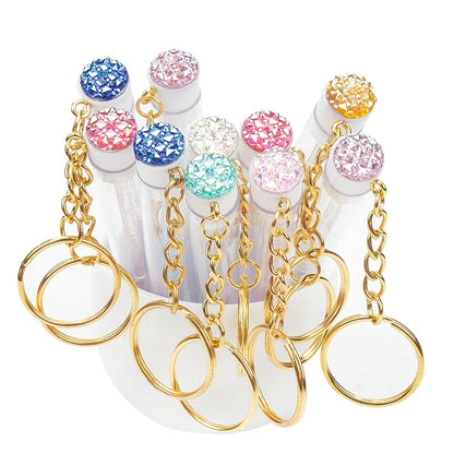 10Pcs Tube Eyelash Brush With Gold Keychain  lash extension supplies Disposable Eyelash Brush Brow and Lash Comb make up brushes