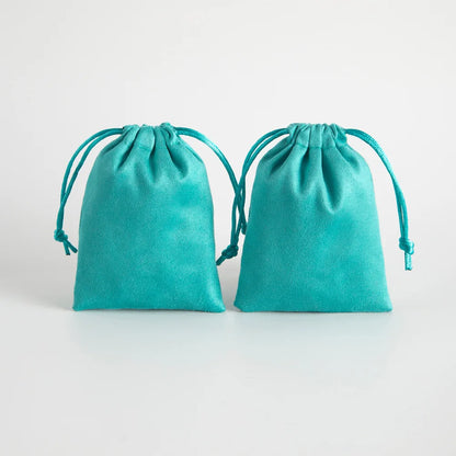 10pcs/Lot  Tinifu Blue Flannel Jewelry Packaging Velvet Drawstring Pouch for Cosmetic Makeup Pouches Chic Wedding Favor Gift Bag