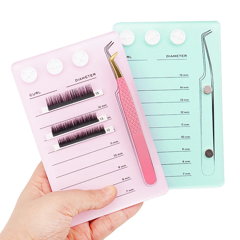 5.3mm Eyelash Extension Scale Holder Display Plate Magnetic Acrylic Lash Board With Glue Pallet Cup Fake Eyelash Pad Makeup Tool