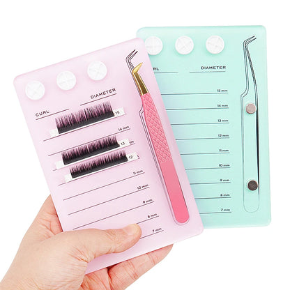 5.3mm Eyelash Extension Scale Holder Display Plate Magnetic Acrylic Lash Board With Glue Pallet Cup Fake Eyelash Pad Makeup Tool