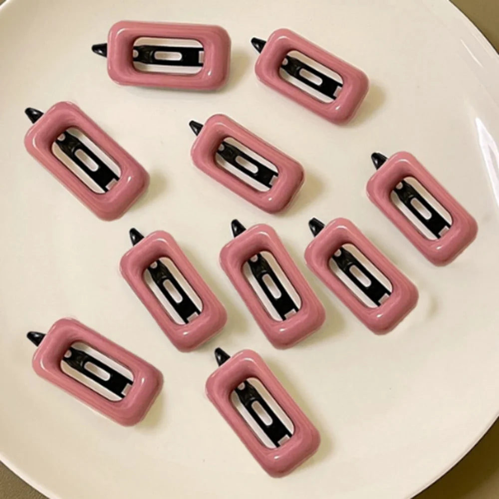 2pcs Girls Cute Hairpins Sweet Hair Clips Square Hair Side Bangs Clip Barrettes Makeup Tools Women Headwear Hair Accessories