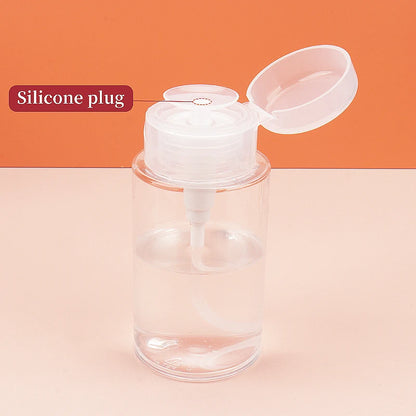 1 Pcs Refillable Bottles Push-type Bottling Empty Pump Dispenser Bottle for Nail Polish and Makeup Remover Bottle Packaging