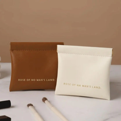Fashion Simple Lipstick Makeup Bag Portable Mini Cosmetic Organizer Pouch PU Travel Jewelry Handbag Key Small Bags Storage Bag