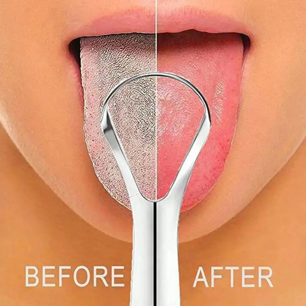1Pcs Portable Single Layer Tongue Scraper Reusable Stainless Oral Mouth Brush Tongue Scraper Fresh Breath Maker