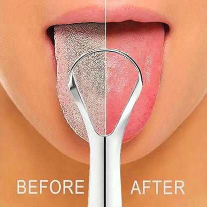 1Pcs Portable Single Layer Tongue Scraper Reusable Stainless Oral Mouth Brush Tongue Scraper Fresh Breath Maker