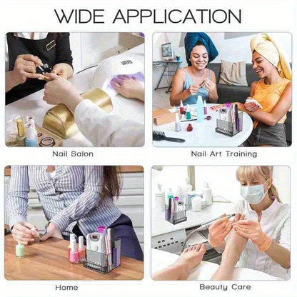 1PC Nail Drill Bits Holder Display Clear Nail Display Box Transparent Makeup Organizer Nail Manicure Tools Acrylic Nail Display
