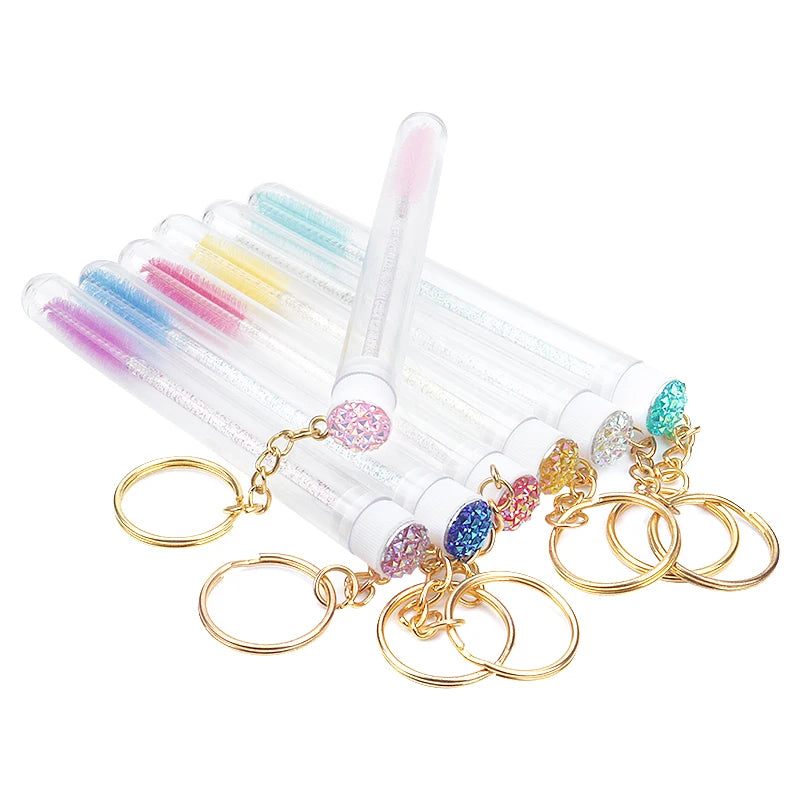 10Pcs Crystal Eyelash Wands Brushes Lash Stick Supplies Makeup Brush Portability Mascara Applicator Wands Eyebrow Lash Scrub
