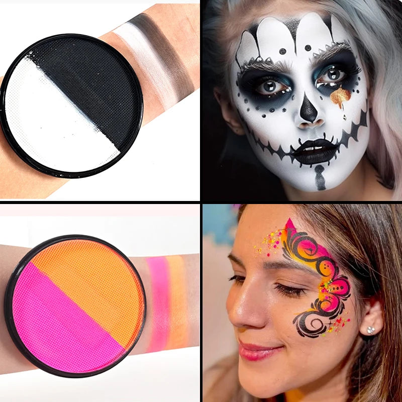 30G Multicolor Watercolor Face Paint,Dual-Tone,Easy Wash Water-Based Body Art for Stage Makeup,Art Supplies Christmas, Halloween