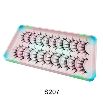 Natural Lashes 5/10 Pairs Eyelashes 3D Mink Lashes Manga Lashes Strip Lashes Band Soft Light False Eyelashes Makeup