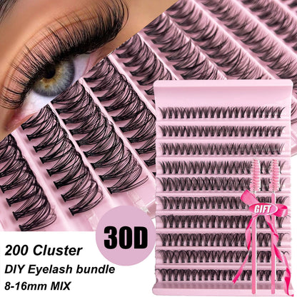 30D 40D 50D 60D Mink False Eyelash C/D Curl 8-16mm DIY Individual Eyelash Clusters Natural Eyelash Extension Makeup Tool Lashes
