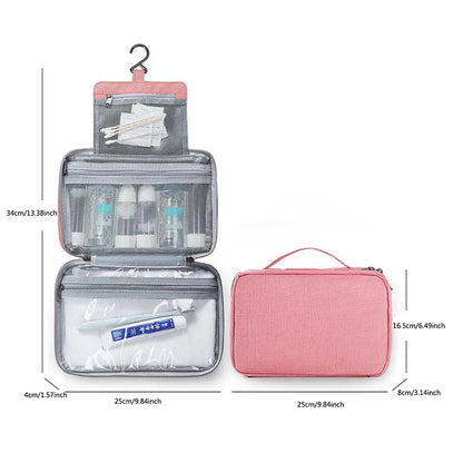 Large Hanging Hook Toiletry Bag Waterproof Folding Handbag Travel Makeup Cosmetic Razor Storage Organizer Case Bathroom Supplies