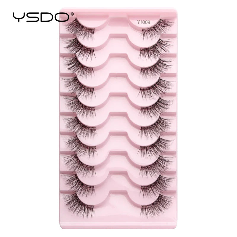 Half Eyelashes 5/10/14/20 Pairs Natural Faux Mink Lashes Cat Eye Lashes Wispy Fluffy Eyelash Extension Makeup Manga False Lashes