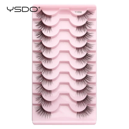 Half Eyelashes 5/10/14/20 Pairs Natural Faux Mink Lashes Cat Eye Lashes Wispy Fluffy Eyelash Extension Makeup Manga False Lashes