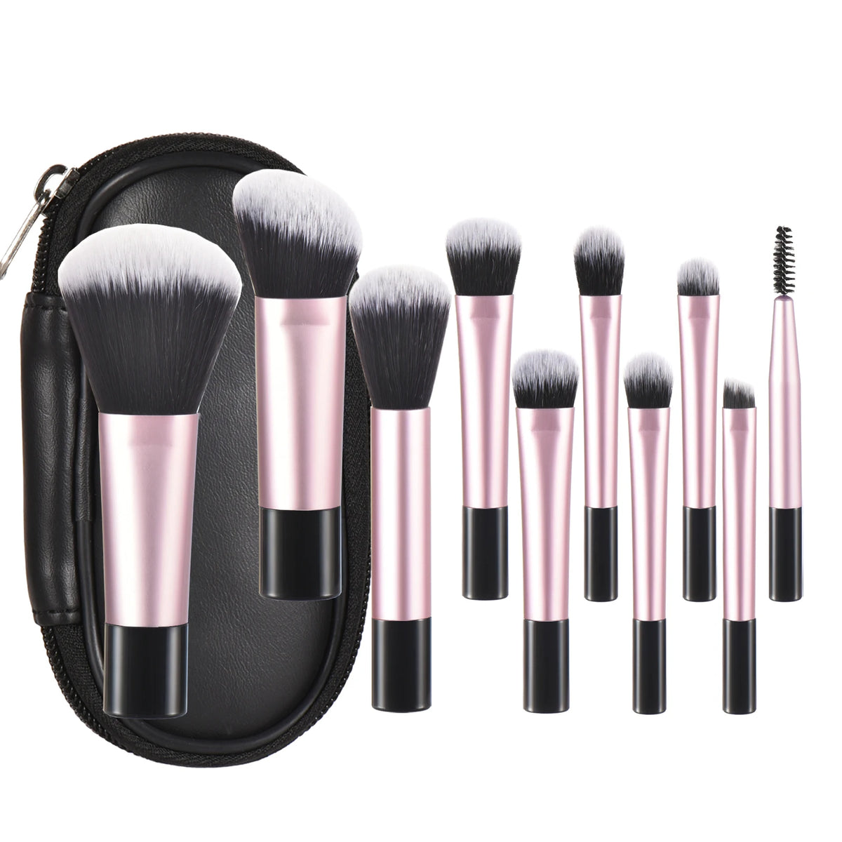 10 black Mini makeup brush Travel portable Makeup Tool Makeup Puff - Palm Brush Professional Makeup tool set