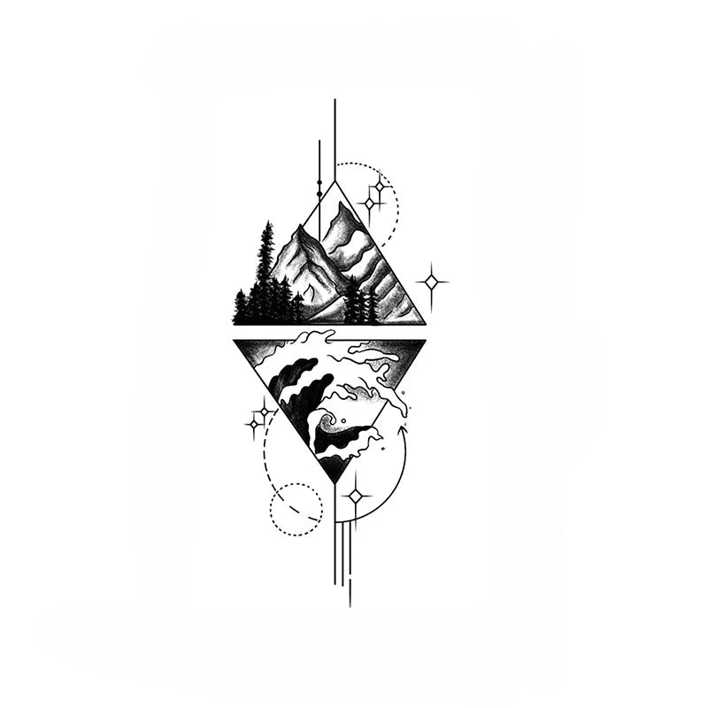 Tattoo Stickers Totem Black Color Flash Temporary Waterproof Party Fake Makeup Neck Hand Arm Body Art for Men Women